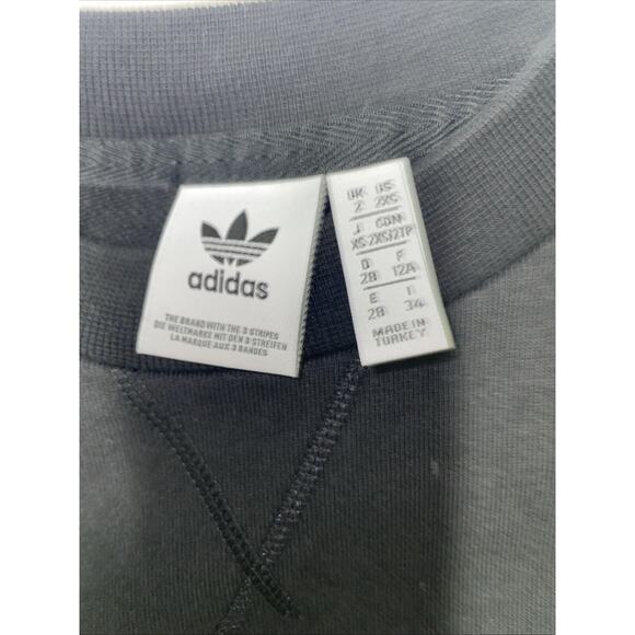 Adidas Originals women’s Crew Neck Sweatshirt size 2XS Color Black Long Sleeve - Picture 4 of 8